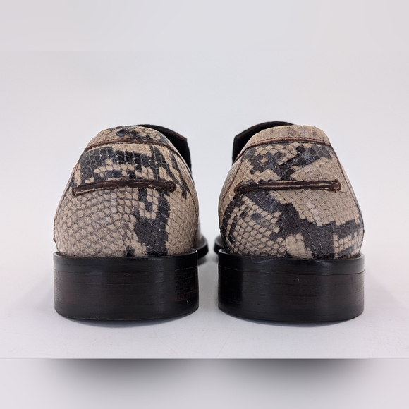 Donald J Pliner Snakeskin Loafer Men Sz US 8M / EU 40.5 Tan and Brown Points Toe main image 12